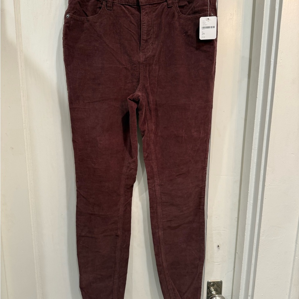 Free People Brown Casual Corduroy Jeans Slim Fit